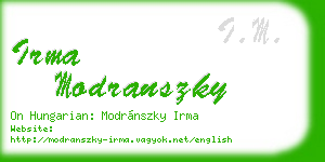 irma modranszky business card